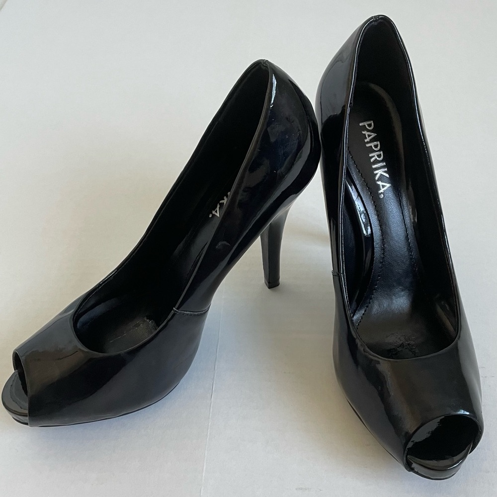 Paprika Peep Toe Stiletto Heel